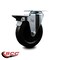 Service Caster 5'' Hard Rubber Wheel Swivel Top Plate Caster with Posi Brake SCC-20S514-HRS-PLB - alternate 4